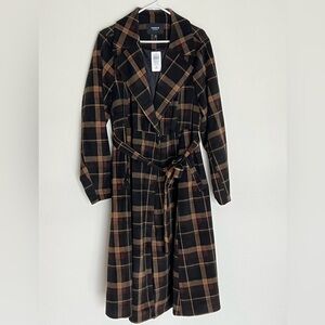 Torrid size 3 plaid wool dress coat